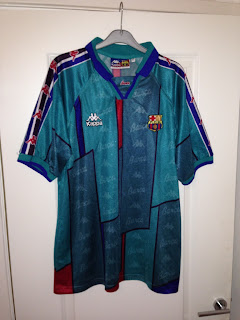My collection of football shirts: Barcelona Away 1996